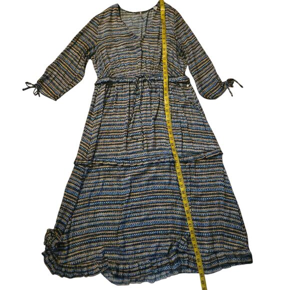 Scotch & Soda L Maxi Dress Journee Au Soleil Abstract Artsy Tiered Flowy Corp - Picture 10 of 11